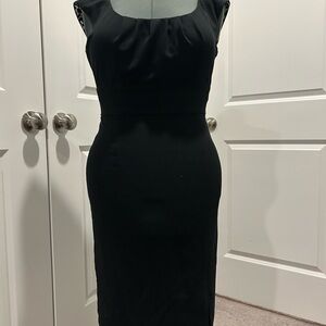 White House Black Market Classic Black Knee Length Dress